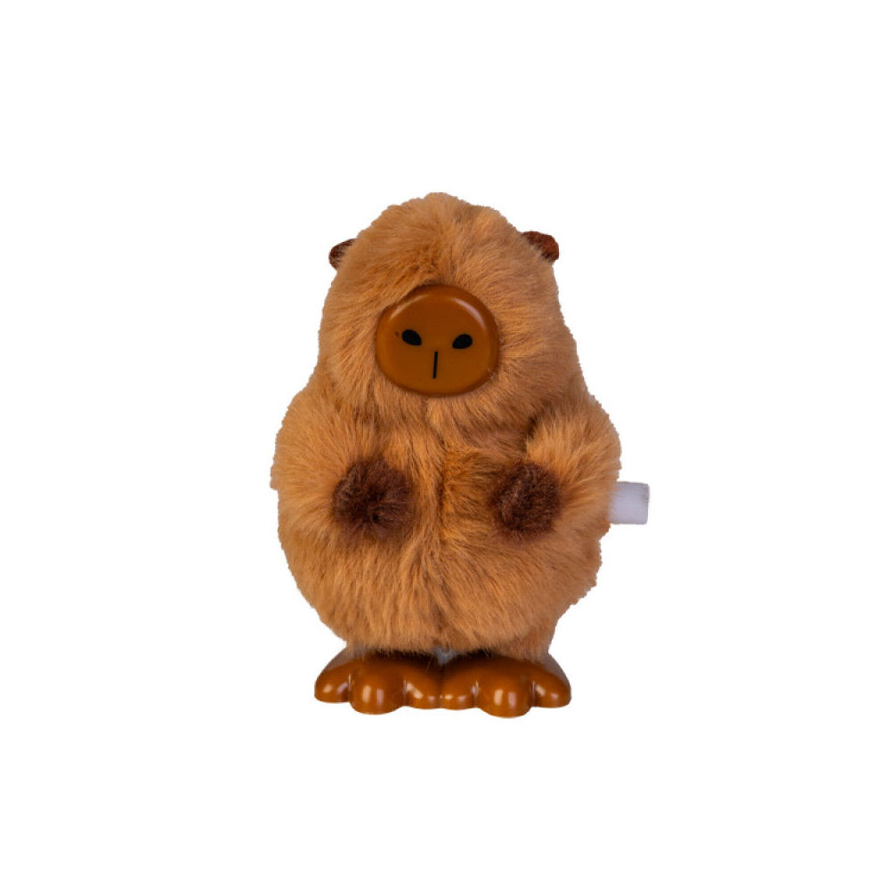 6PK Fuzzy Wind-Up Capybara Toy Soft Compact Portable Brown Animal