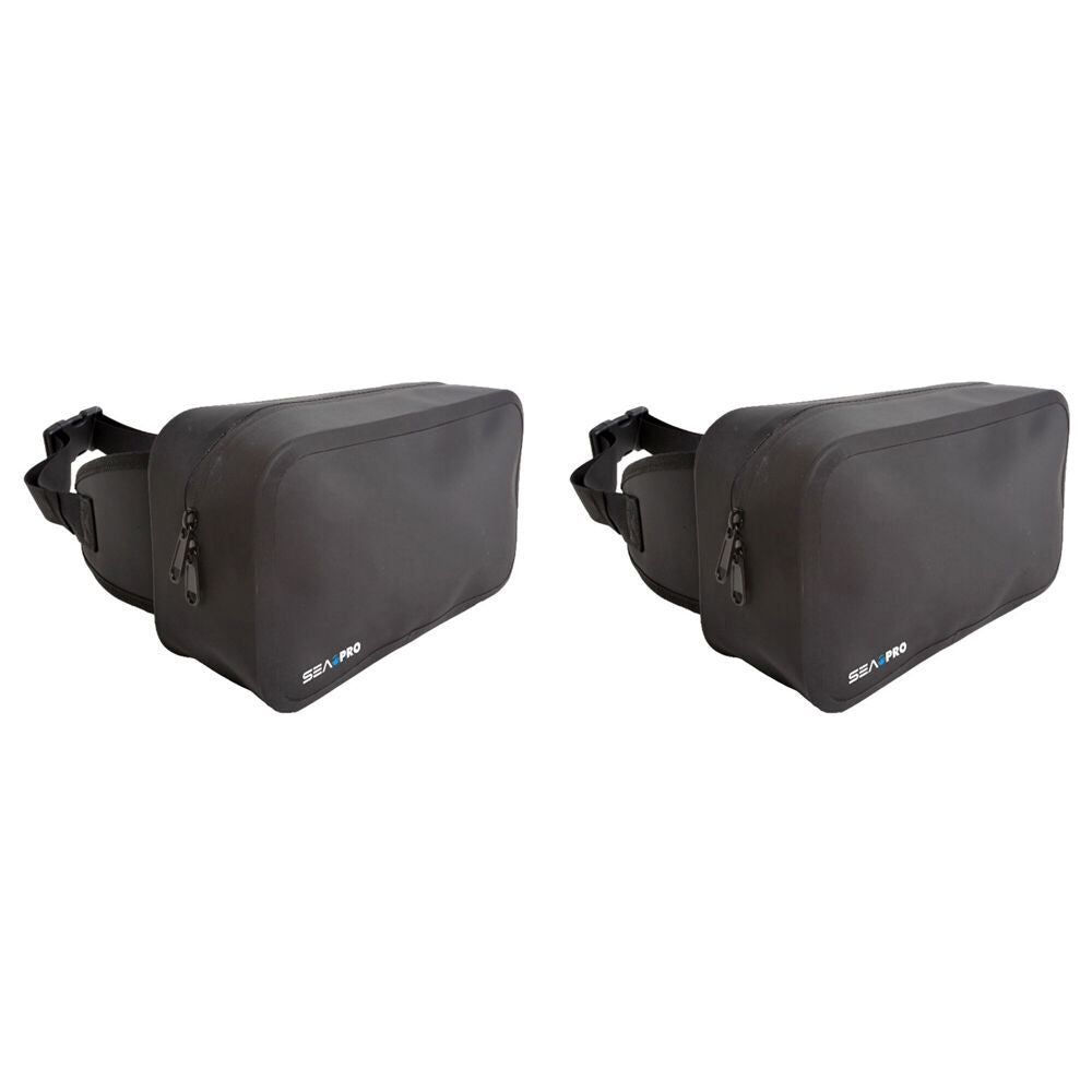 2PK Sea Pro 4L Waterproof Tarpaulin Fishing Bum Bag 29x19cm - Black