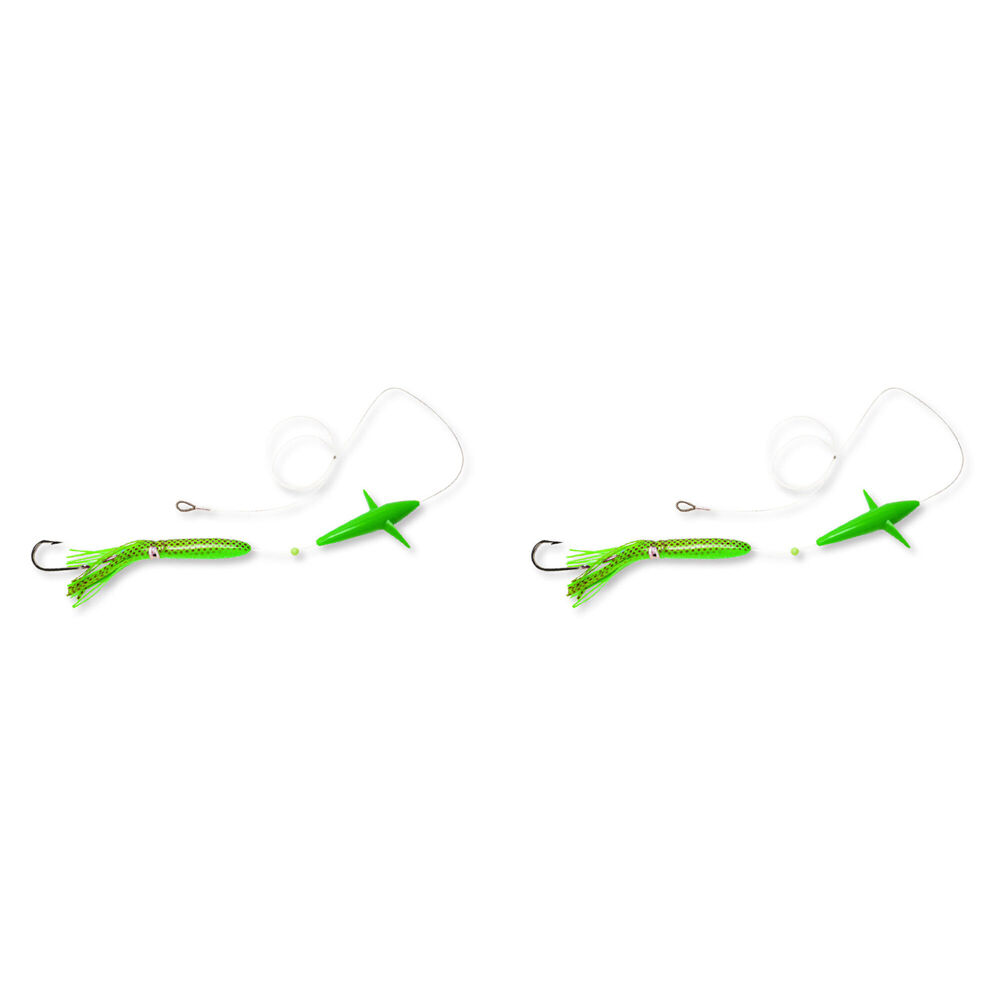 2PK Sea Pro Live Bird Rigged Skirt Offshore Trolling Teaser Lure 9 In - Green