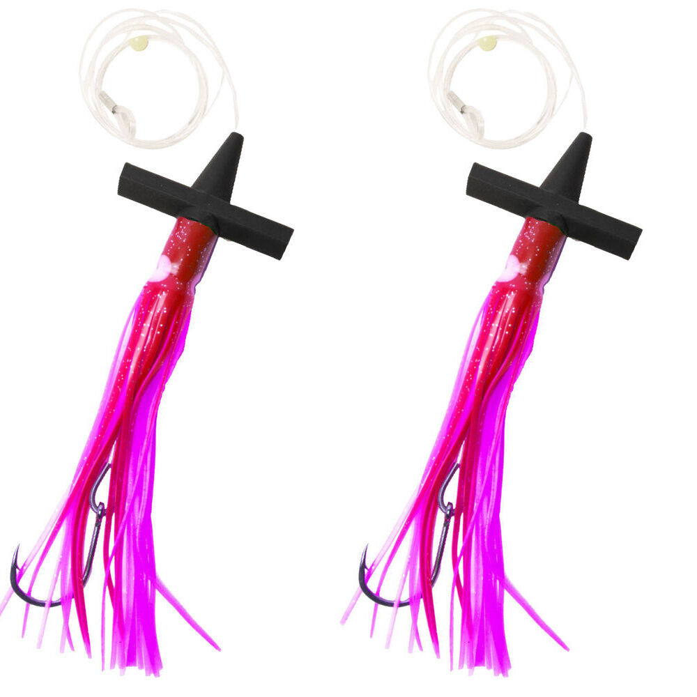 2PK Sea Pro Skirt Teaser Rigged Offshore Trolling Fishing Teaser 9 In - Pink
