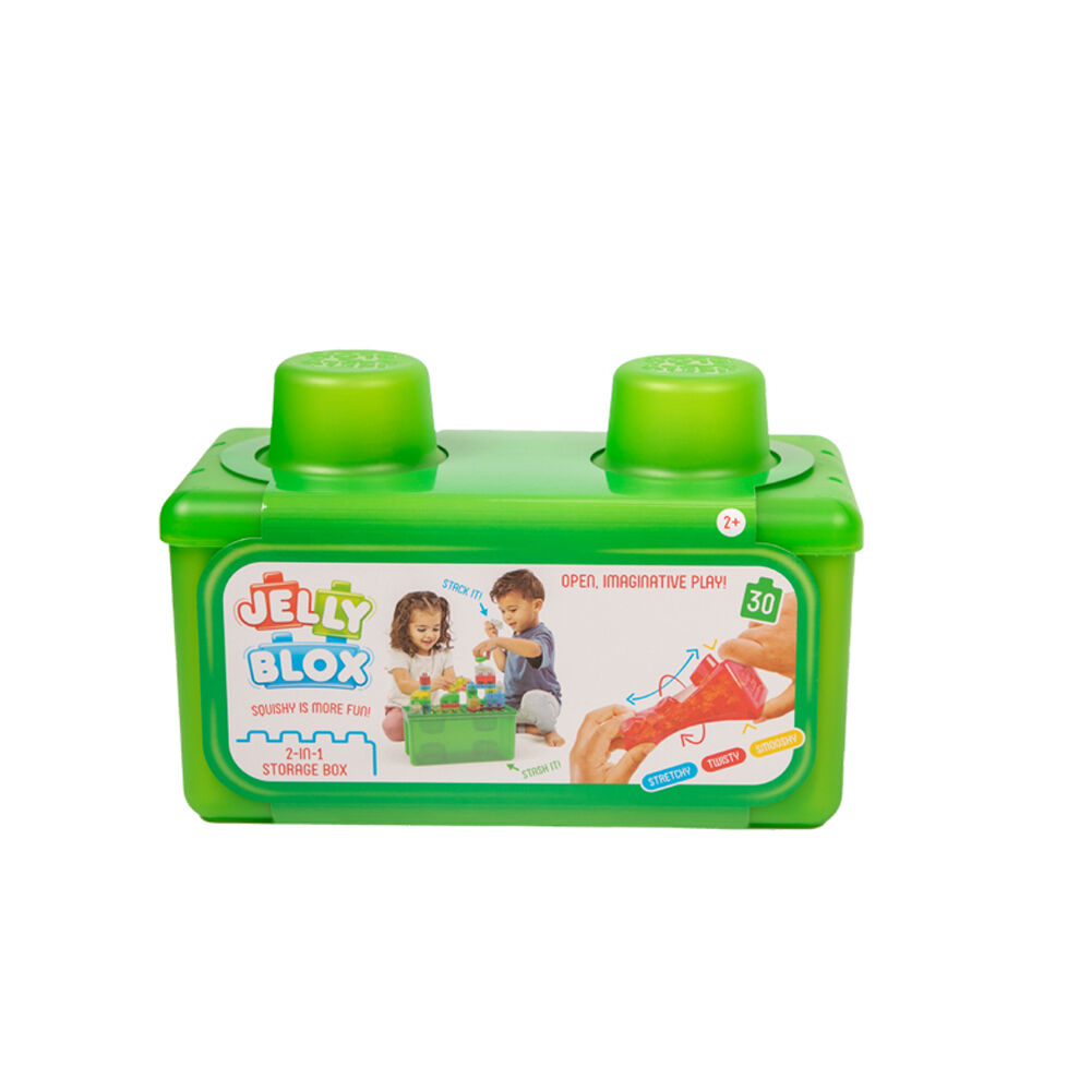 Jelly Blox Stash & Stack 2-in-1 Squishy Sensory Blocks Toy w/ Case Kids 2y+