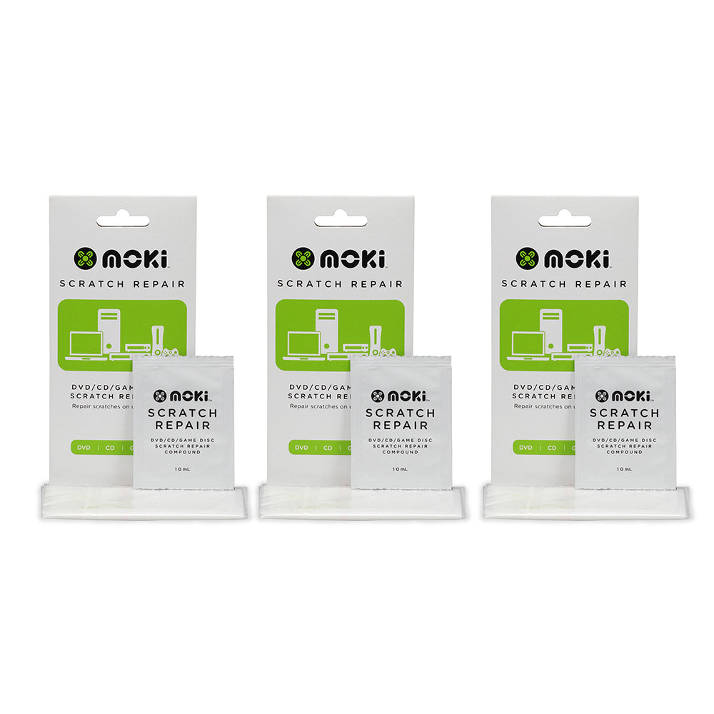3PK Moki DVD/CD Game Disc Scratch Repair Kit