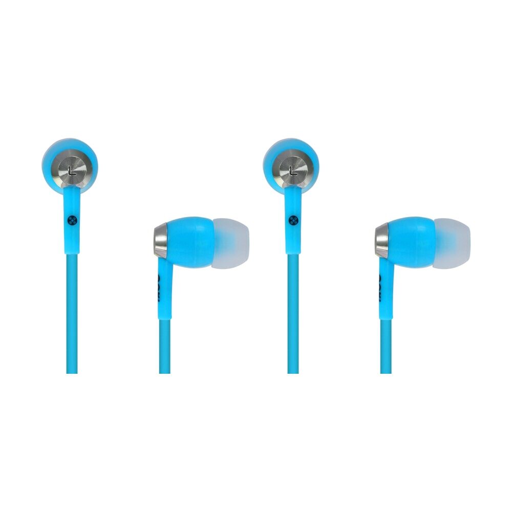 2PK Moki Lightweight 3.5mm Wired Hyperbuds Earphones 95dB 120cm Blue