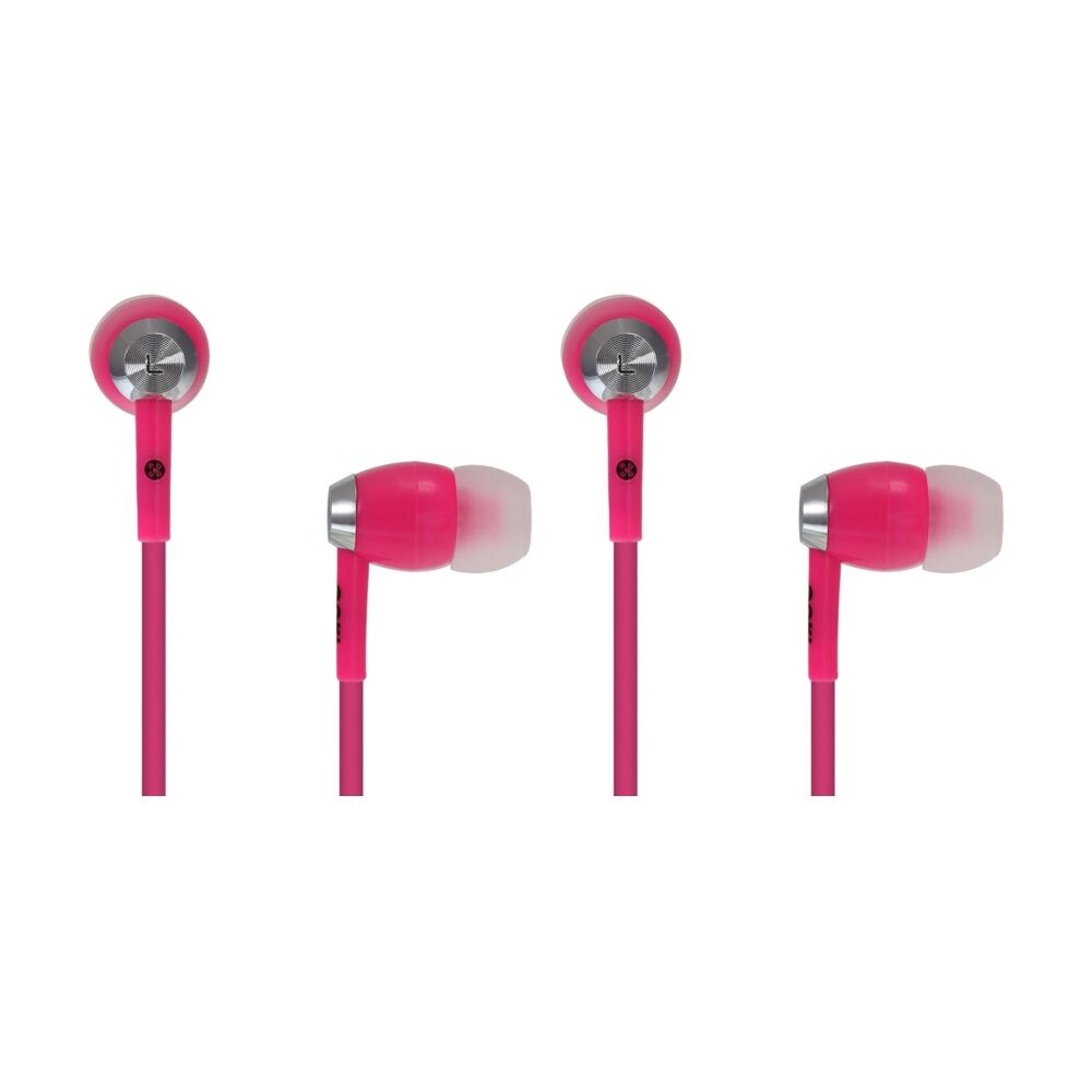 2PK Moki Lightweight 3.5mm Wired Hyperbuds Earphones 95dB 120cm Pink