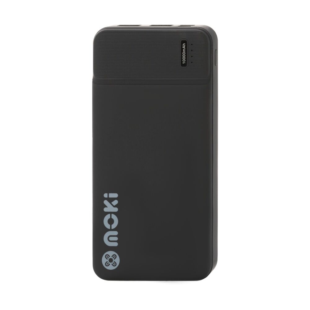 Moki Portable Travel Power Bank USB-C/USB-A Compact Black 10000mAh