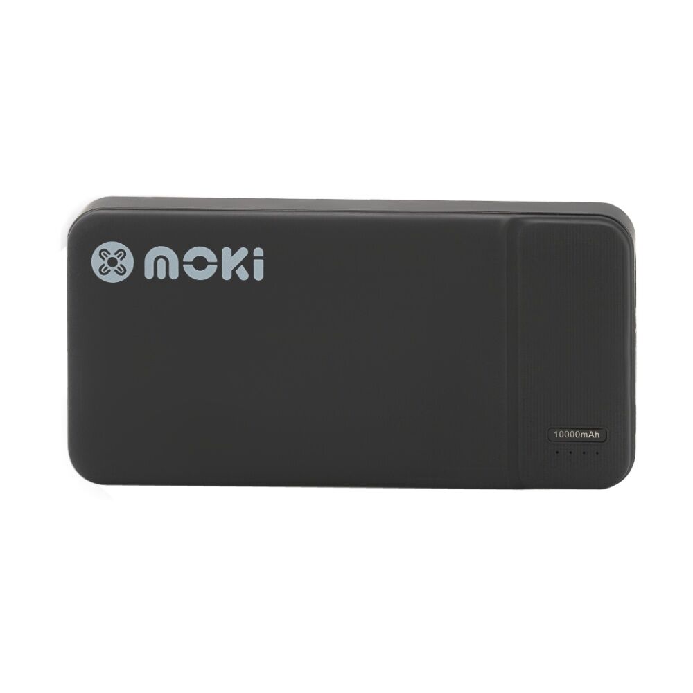 Moki Portable Travel Power Bank USB-C/USB-A Compact Black 10000mAh