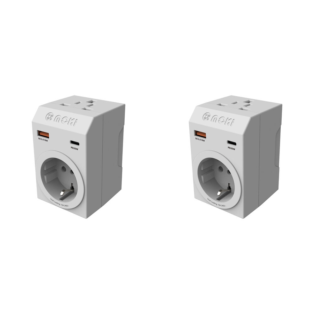 2PK Moki Travel Adaptor Plus Inbound Universal to AU/NZ with Type-C & USB-A