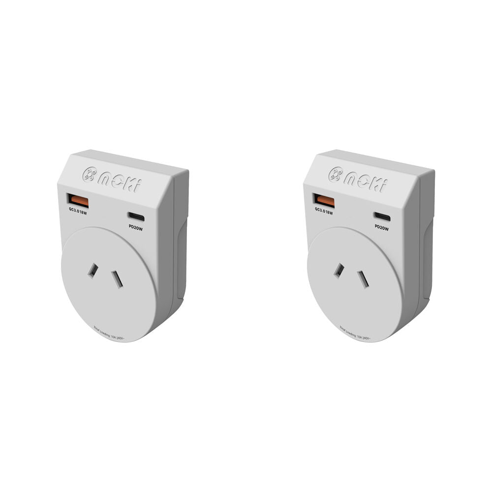 2PK Moki Travel Adaptor Plus Outbound AUS/NZ to Japan with Type-C & USB-A