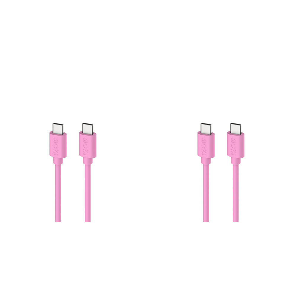 2PK Moki USB-C to USB-C SynCharge Cable 1M iPhone/Android Soft Pink