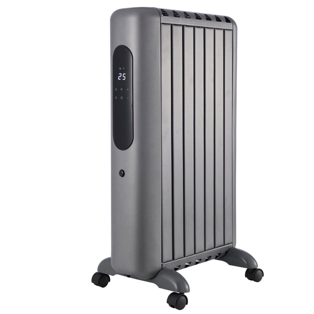 Ausclimate SmartEnclosure Medium 7 Fin 1500W Oil Filled Heater 67.5x42.5cm Grey