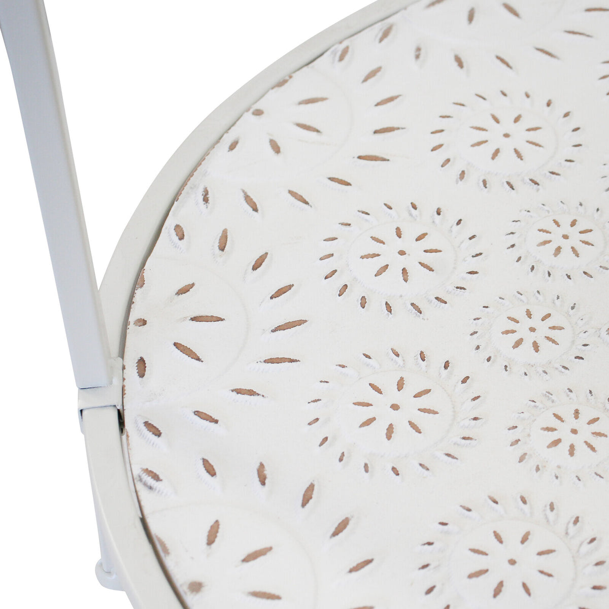 LVD Island Metal/Glass/MDF 55x61cm Side Table Furniture Round - White
