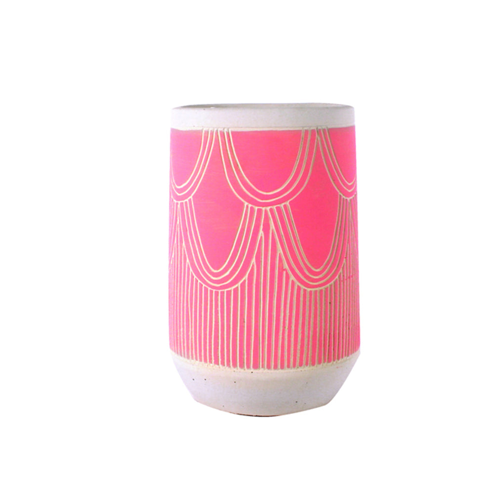 Maine & Crawford Zelva 21x15cm Cement Vase Decor - Pink