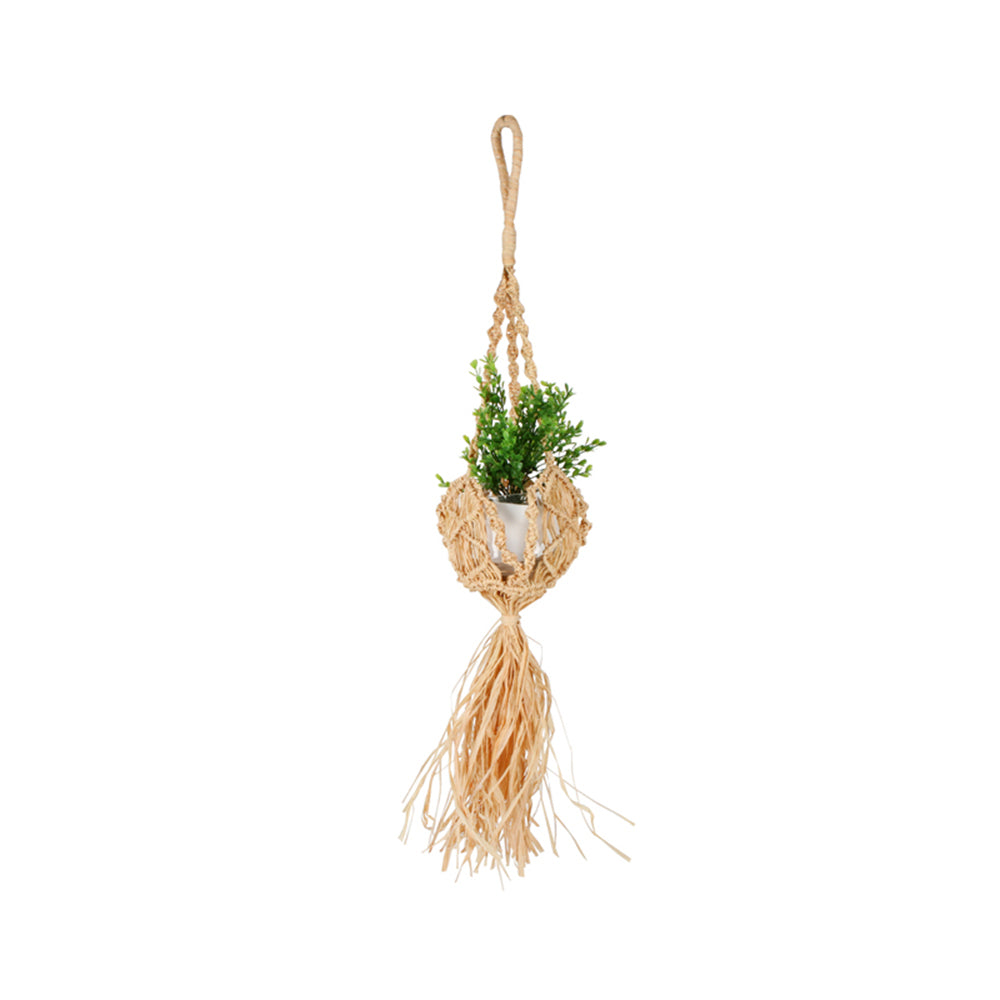 Maine & Crawford Cheli Raffia 90cm Hanging Planter - Natural