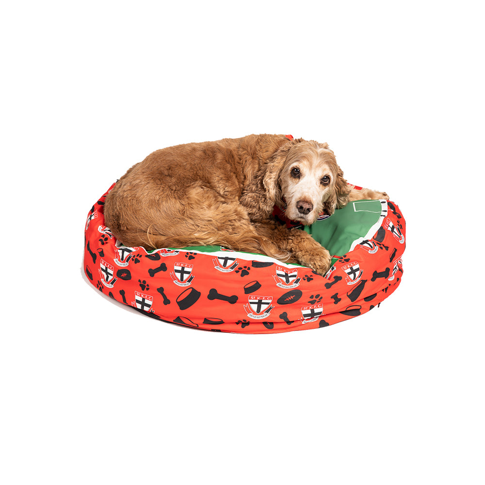 AFL Gold Coast Suns 70x60cm Round Pet Dog Lounge Bed