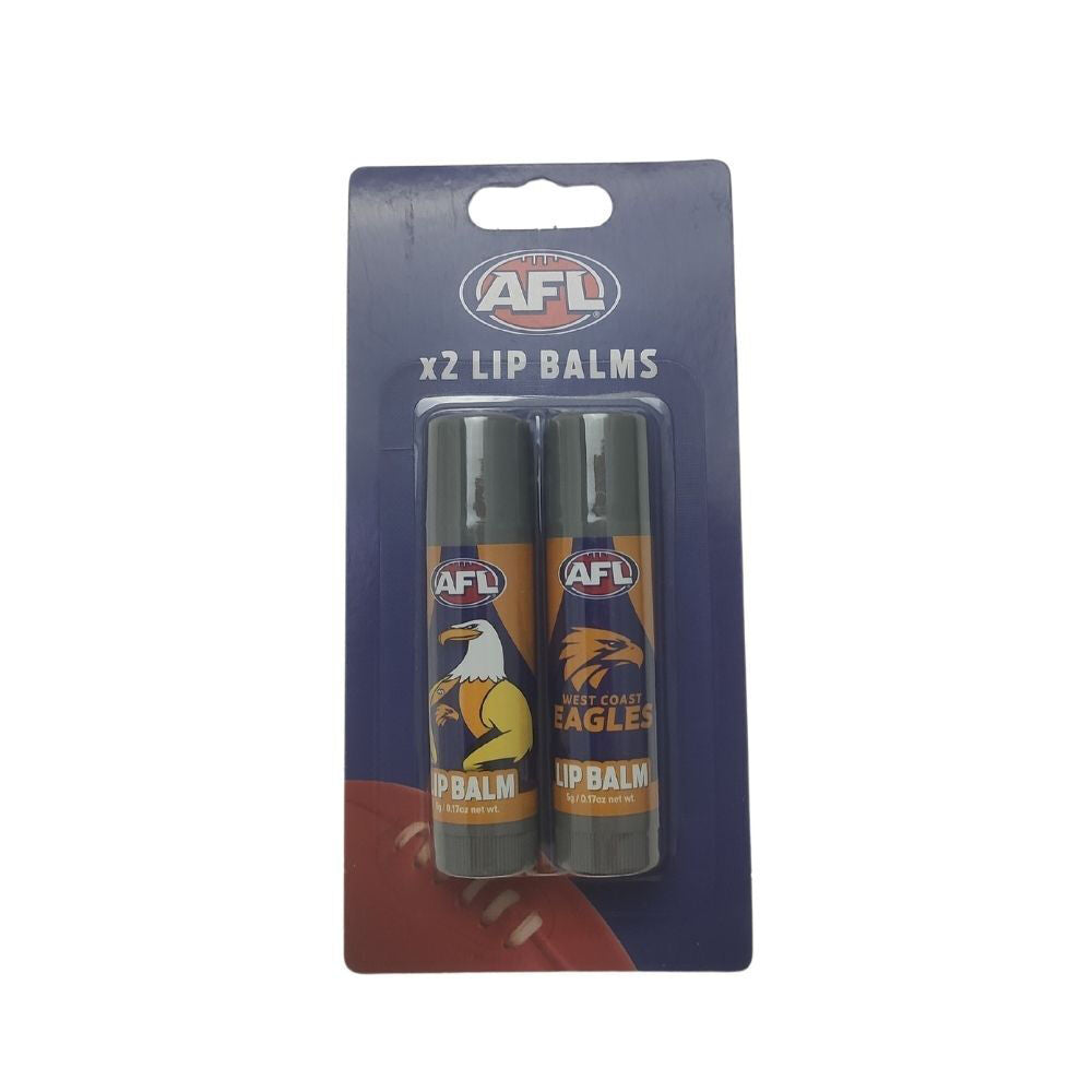 3x 2pc AFL Classic Soft Soothing & Moisturising Lip Balm West Coast Eagles 0.17oz
