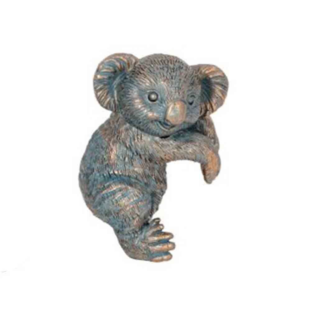 4PK Polyresin Koala Planter Pot Sitter Ornament Aged Brass Assorted