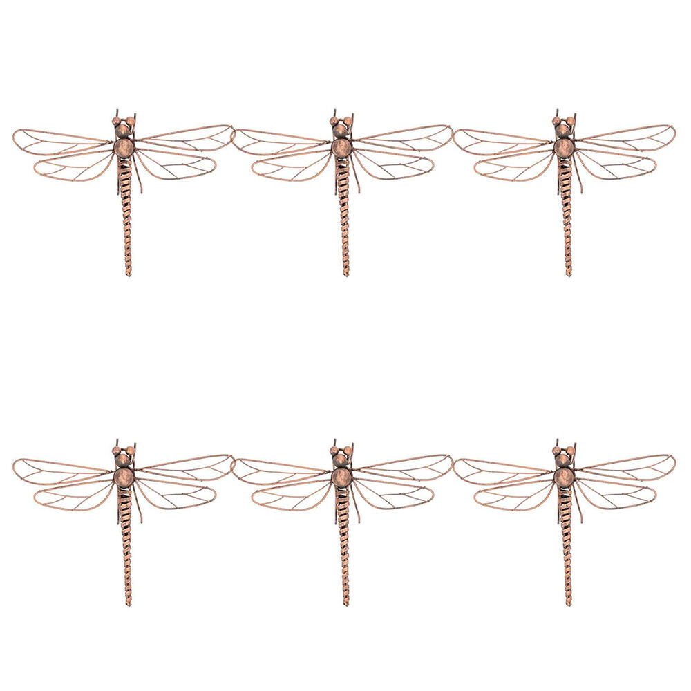6PK Dragonfly/Butterfly Wire Ornament 14x11cm Bronze Assorted
