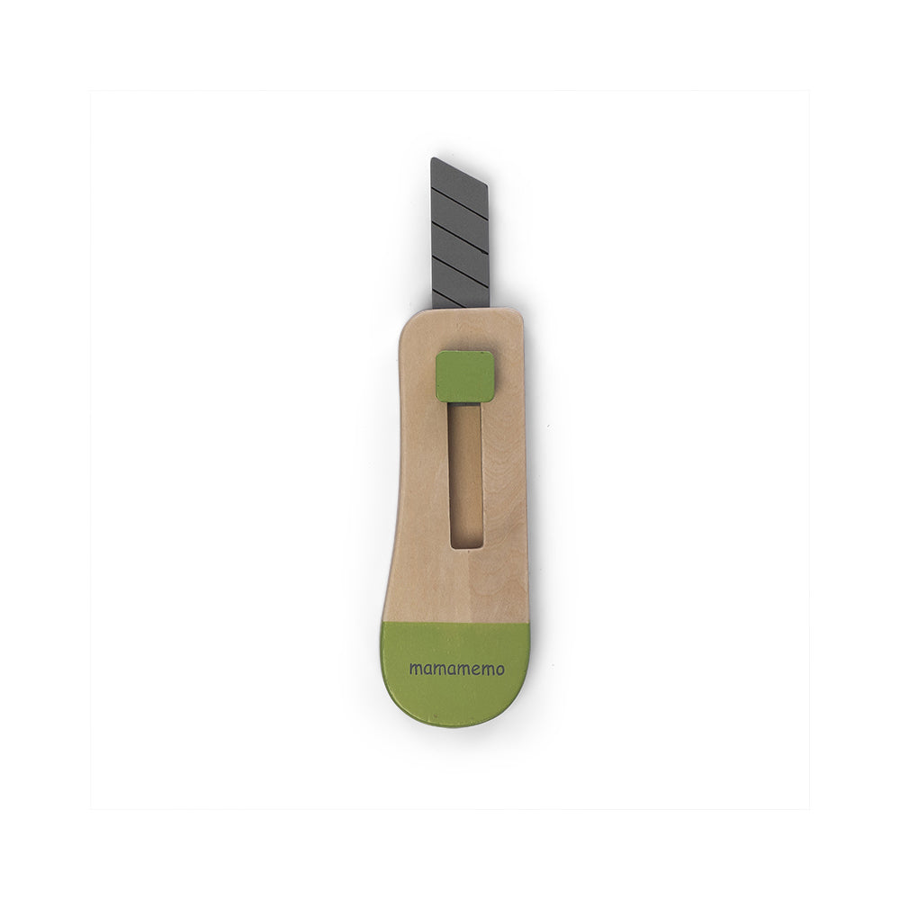 2x MamaMemo Workshop Tools Knife Blade/Box Kids/Children Wooden Cutter Toy 3y+