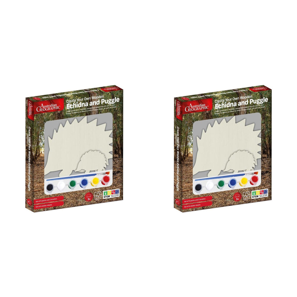 2PK Australian Geographic Create Your Own Wooden Echidna and Puggle Kids Toy 3+