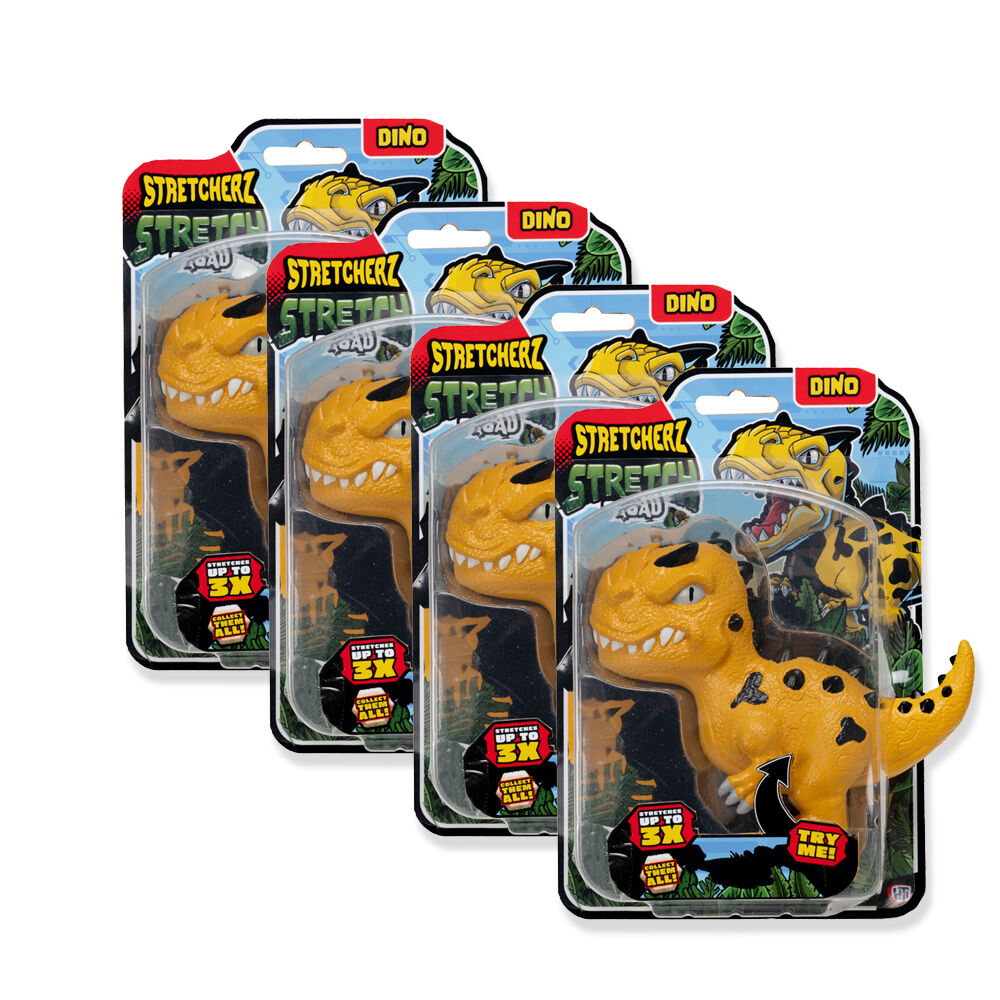 4PK Stretcherz Stretch Dinosaur Squad Kids Action Figures Toy 3y+ Assorted