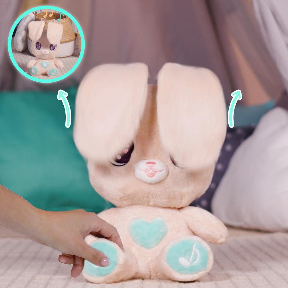 Peekapets Interactive Bunny Plush Stuffed Animal Toy 0y+
