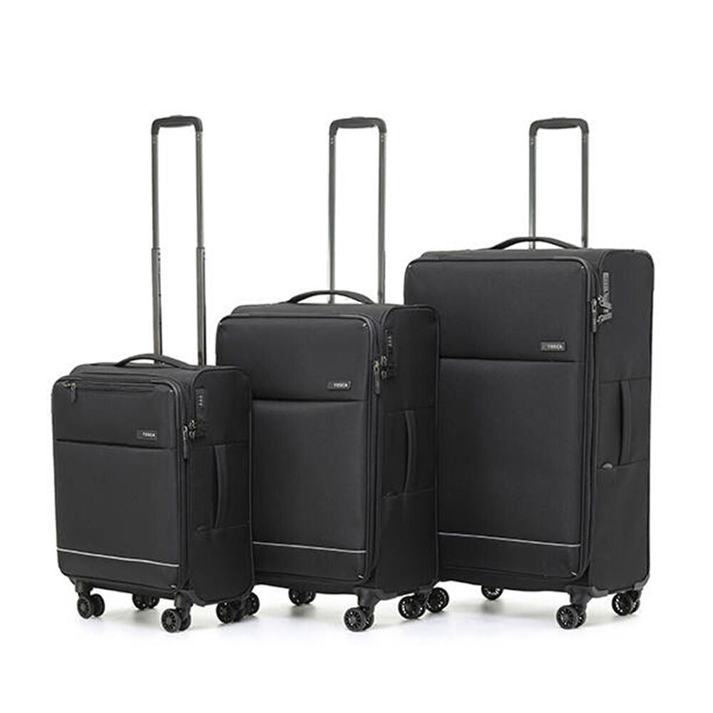 3pc Tosca So-Lite Suitcase Trolley Luggage Set - Black
