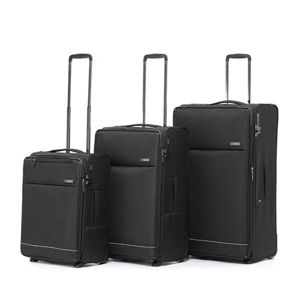 3pc Tosca So-Lite 2-Wheel Suitcase Luggage Trolley Set - Black