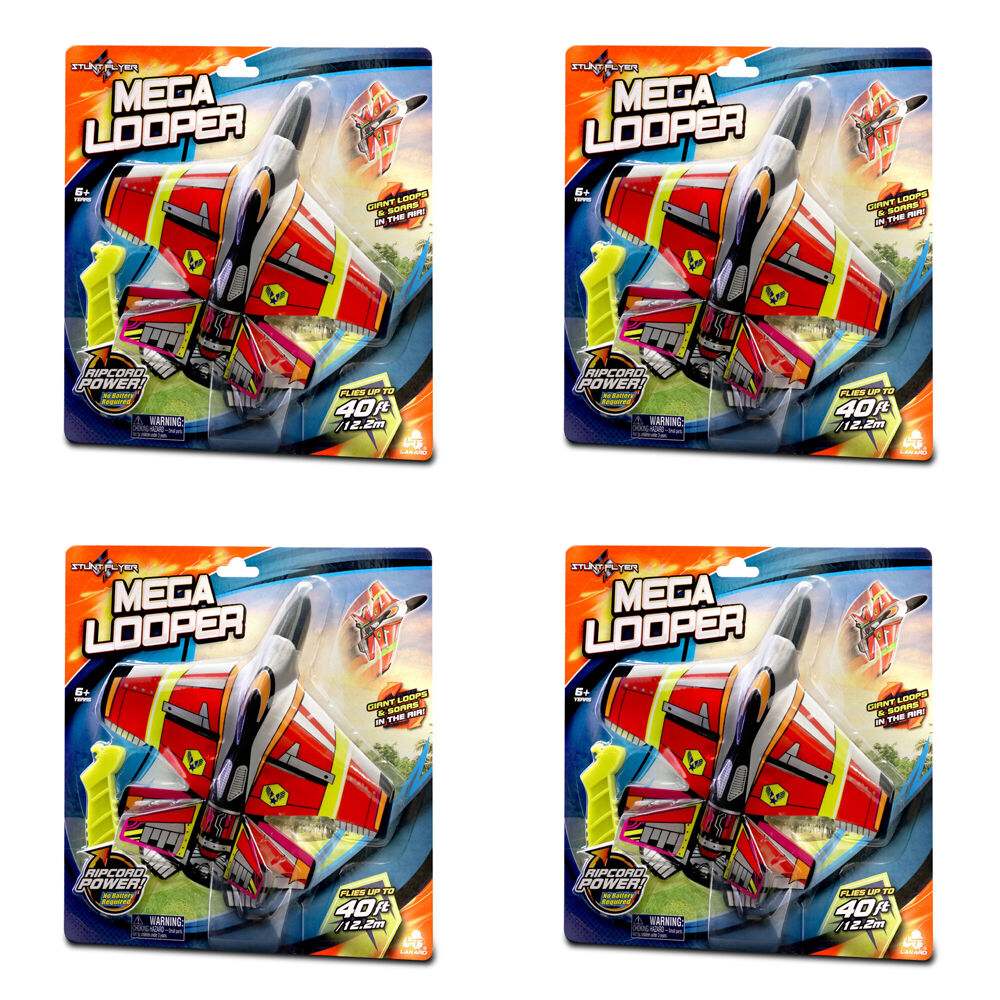 4PK Stunt Flyer Mega Looper w/ Launcher Toy Plane Kids 6y+
