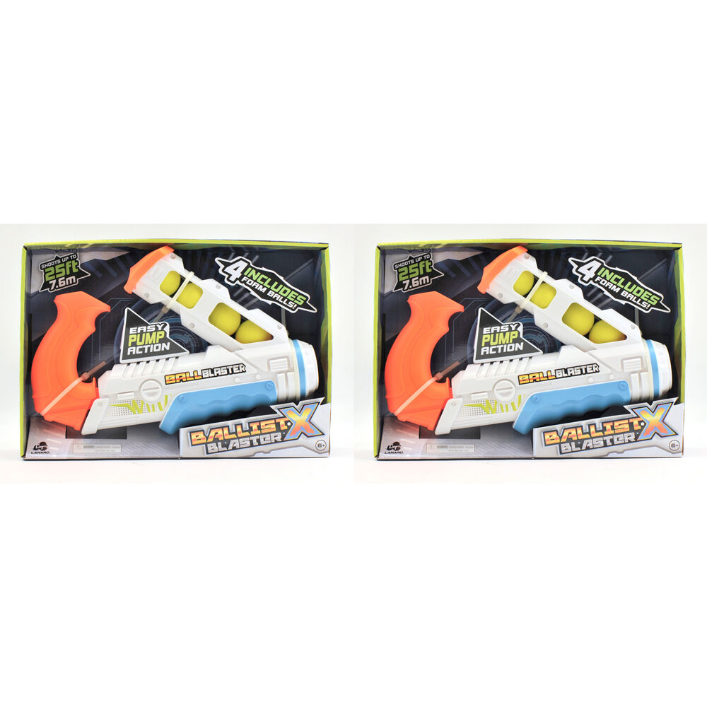 2PK Ballist-X Ball Blaster Kids Nerf Gun Outdoor Toy w/ 4 Foam Balls 6y+