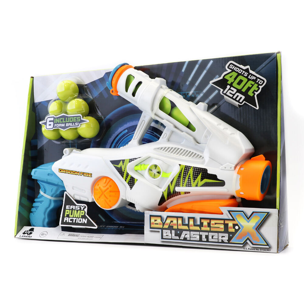 2PK Ballist-X Dragon Fire Ball Blaster Kids Nerf Gun Outdoor Toy w/ 6 Foam Balls