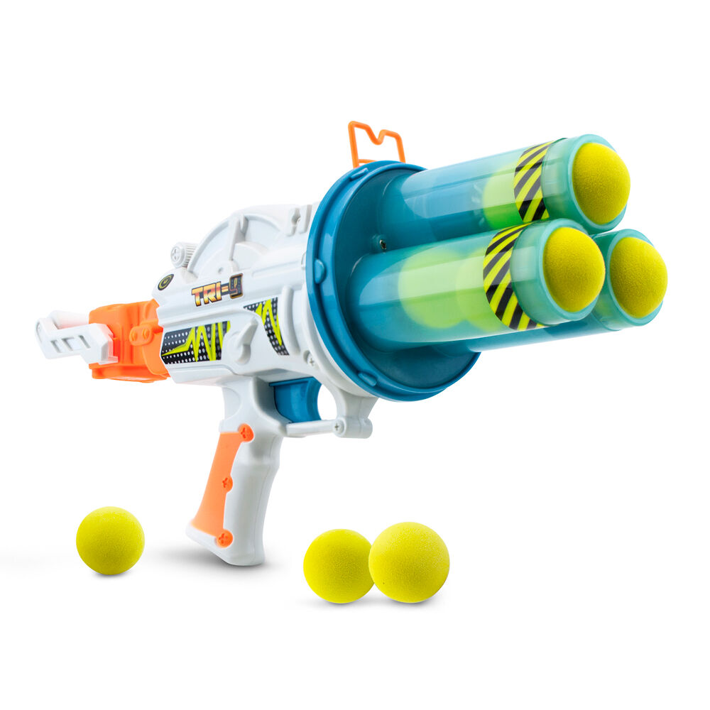 Ballist-X Tri Blaster Rotating Barrels Kids Nerf Gun Toy w/ 9 Foam Balls 6y+