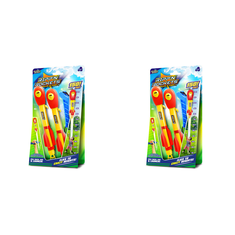 2PK Stunt Flyer Lanard Rippin Whistling Rockets w/ Launcher 6y+