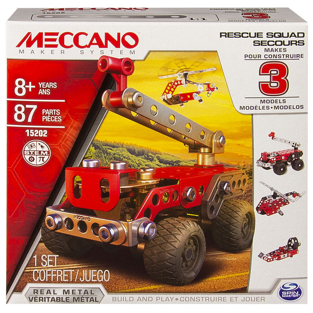 2x 87pc Meccano 3-in-1 Multi Model Rescue Fire Squad Building Set 10Y+