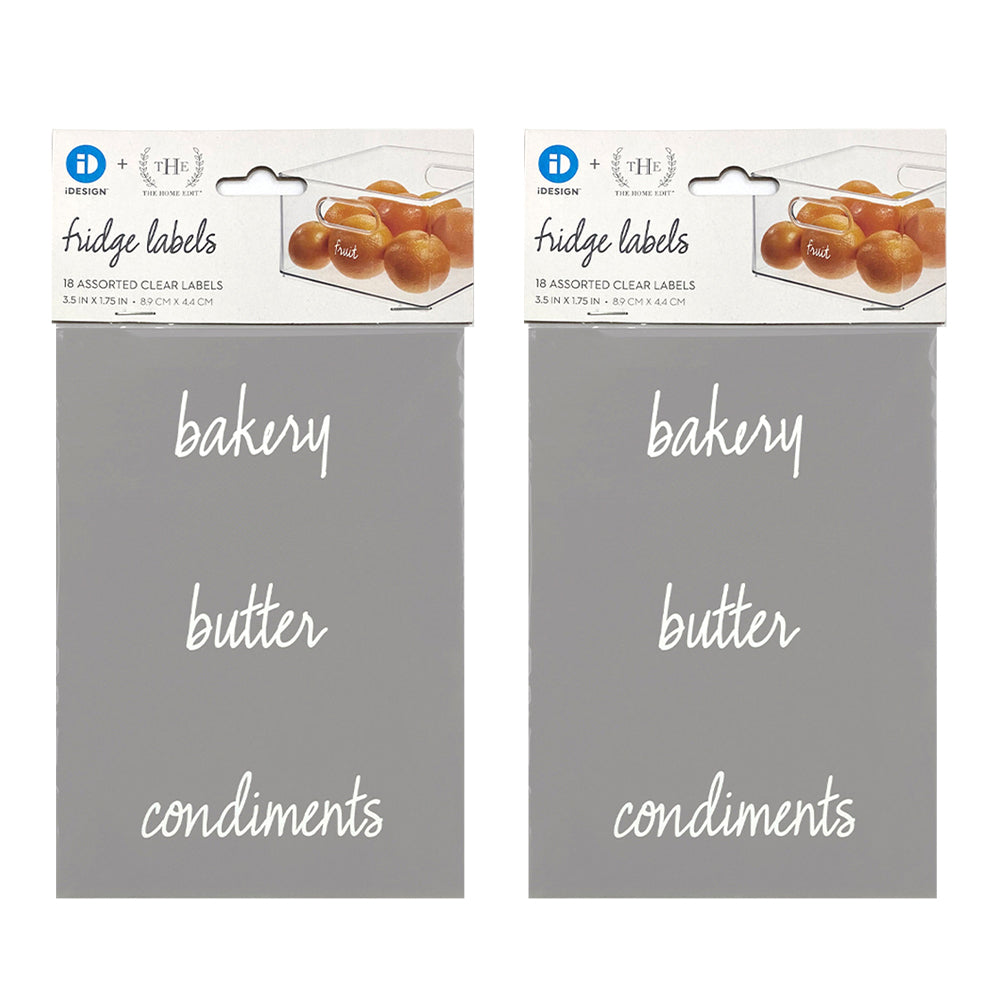 2x 18pc iDesign The Home Edit Refrigerator Labels Clear Assorted