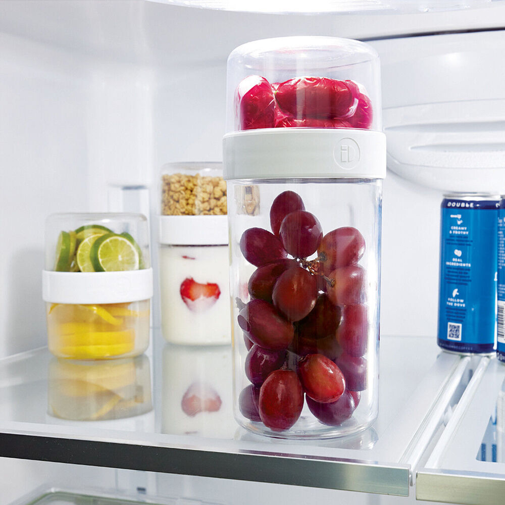 4PK iDesign Fresh Stack N Snack Double Sided Food Container Clear - Large