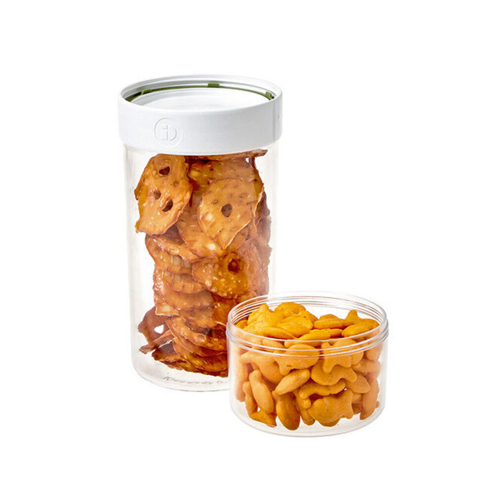 4PK iDesign Fresh Stack N Snack Double Sided Food Container Clear - Large