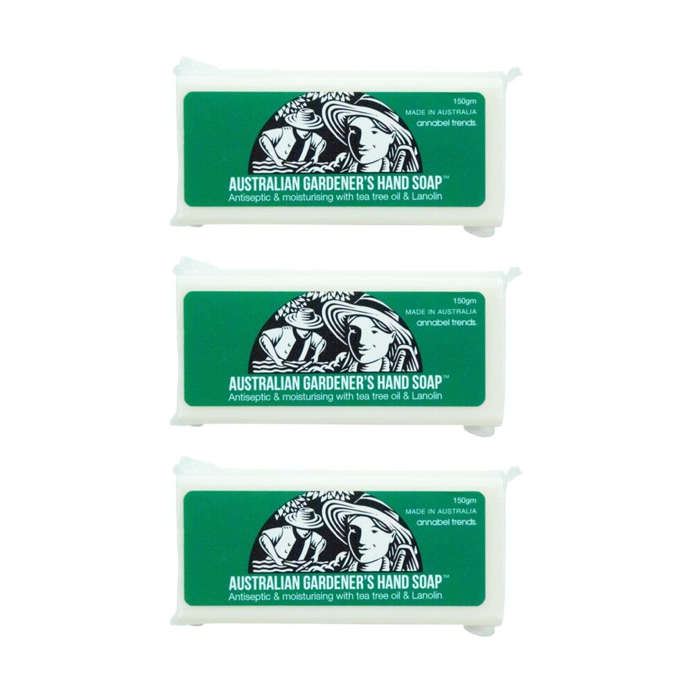 3PK Annabel Trends Australian Gardeners Hand Soap W/ Tea Tree Oil & Lanolin 150g