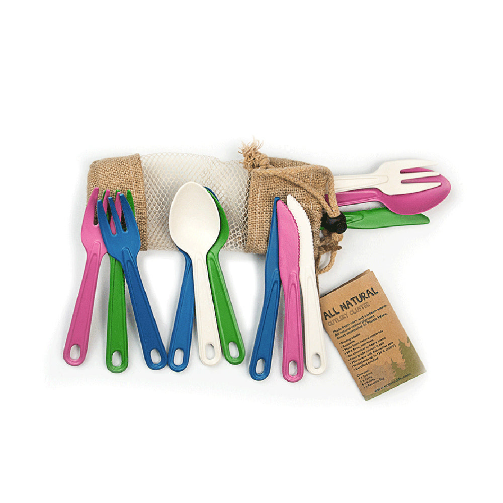 12pc Eco Soulife All Natural Cutlery Cluster Charcoal