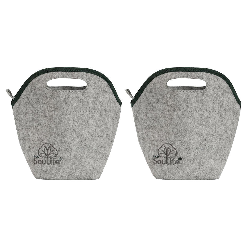 3x 2PK EcoSouLife Reusable Insulated Keep Temp Bag/Lunchbag - Grey