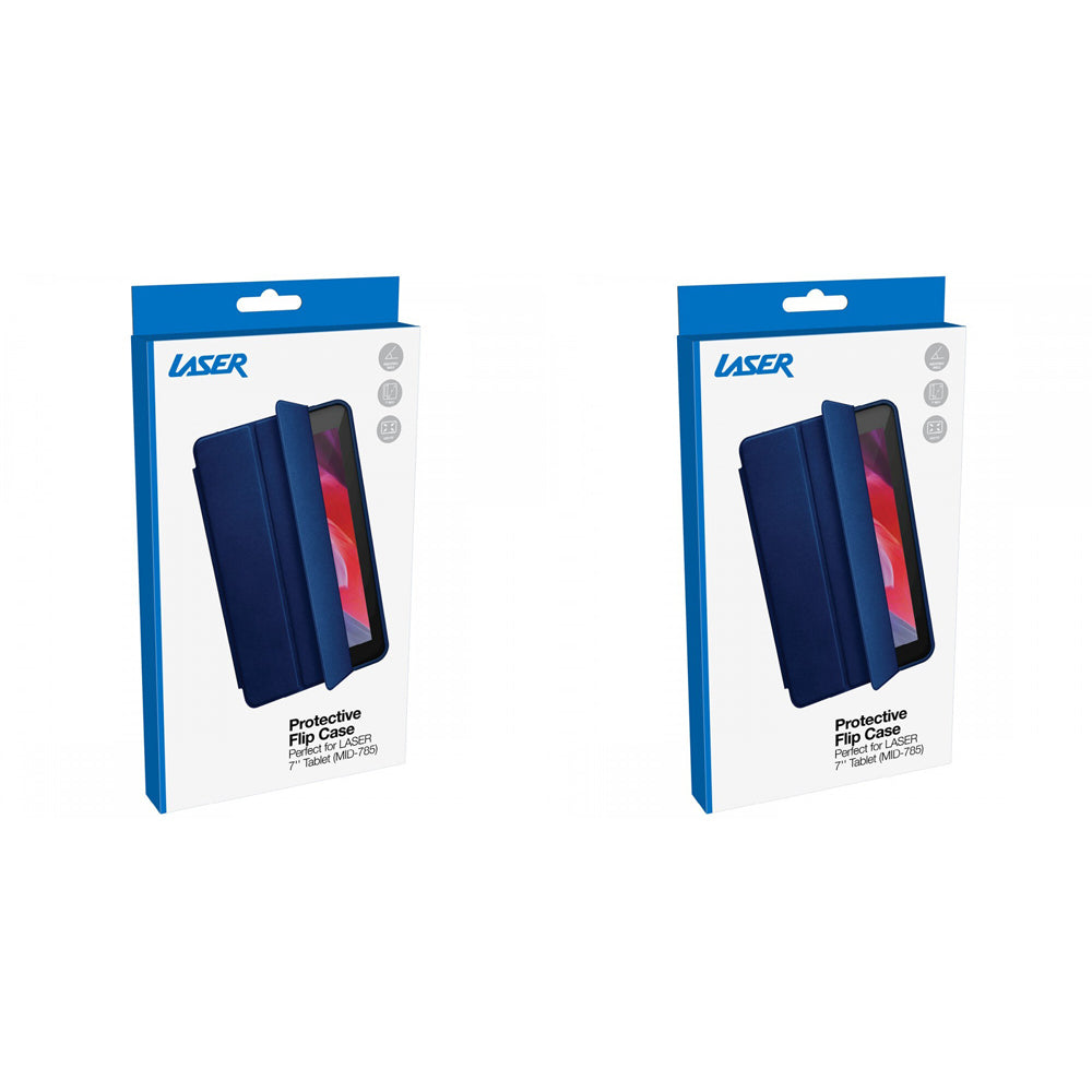 2PK Laser 7" Flip Case Cover For MID-785 Android Tablet - Navy