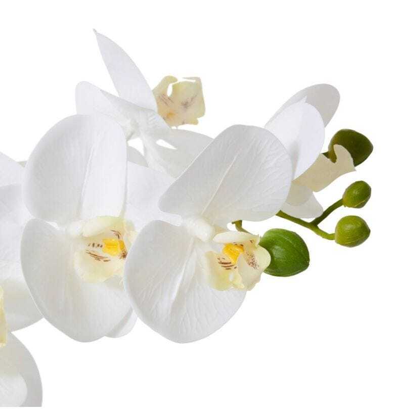 E Style Artificial 45cm Plastic Phalaenopsis Footed Bowl - White/Cream