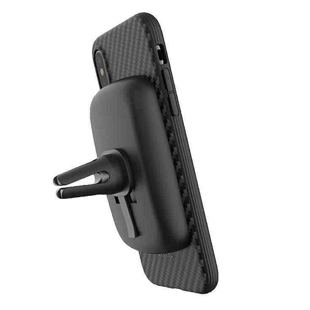 Evutec AER Series Karbon Black case f/ iPhone Xs Max w/ Car Vent Mount