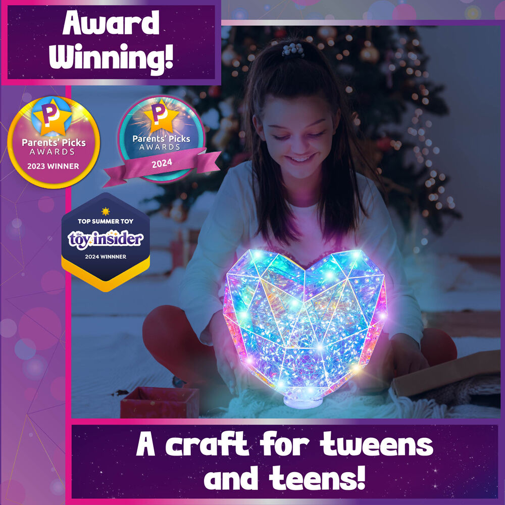 Prismic 3D Puzzle Table Top Heart Lantern DIY Kids Craft w/ Lights 12y+