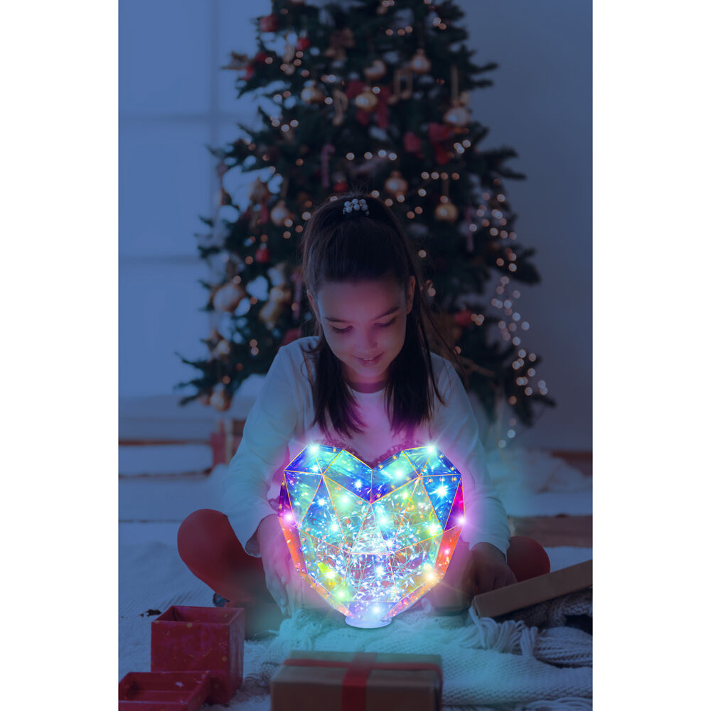 Prismic 3D Puzzle Table Top Heart Lantern DIY Kids Craft w/ Lights 12y+