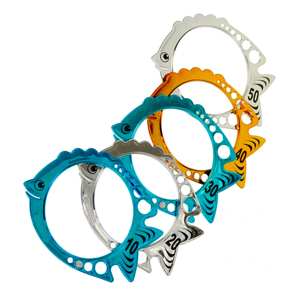5pc Aqua Shimmer Fish Dive Rings 5+