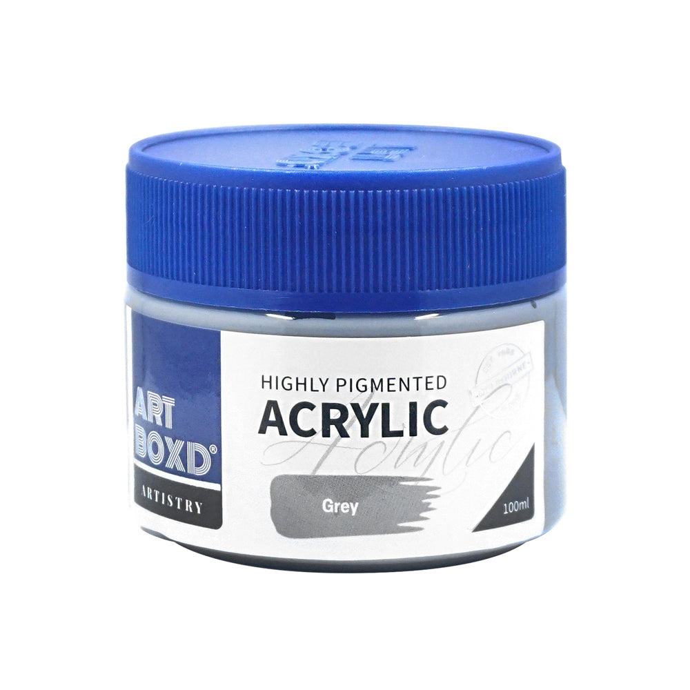 12PK Art Boxd 100ml Premium Acrylic Artists Paint - Grey