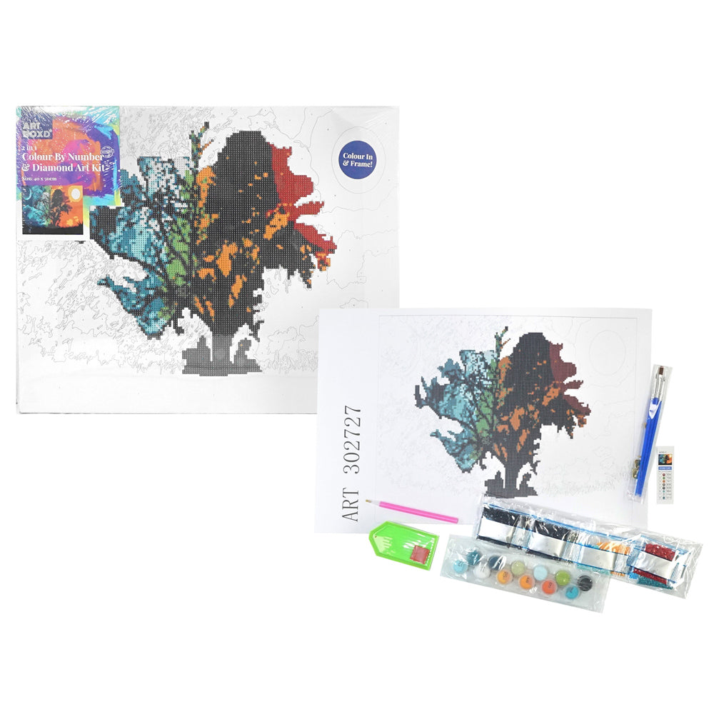 Art Boxd 2-in-1 Canvas Colour By Number & Diamond Art - Night/Day