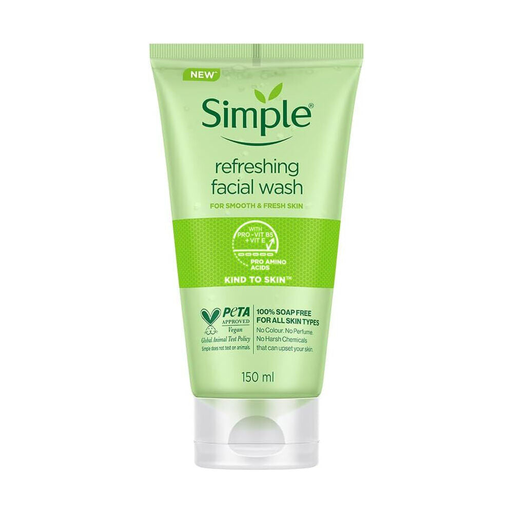 3PK Simple Refreshing Facial Wash For All Skin Types Unscented 150ml