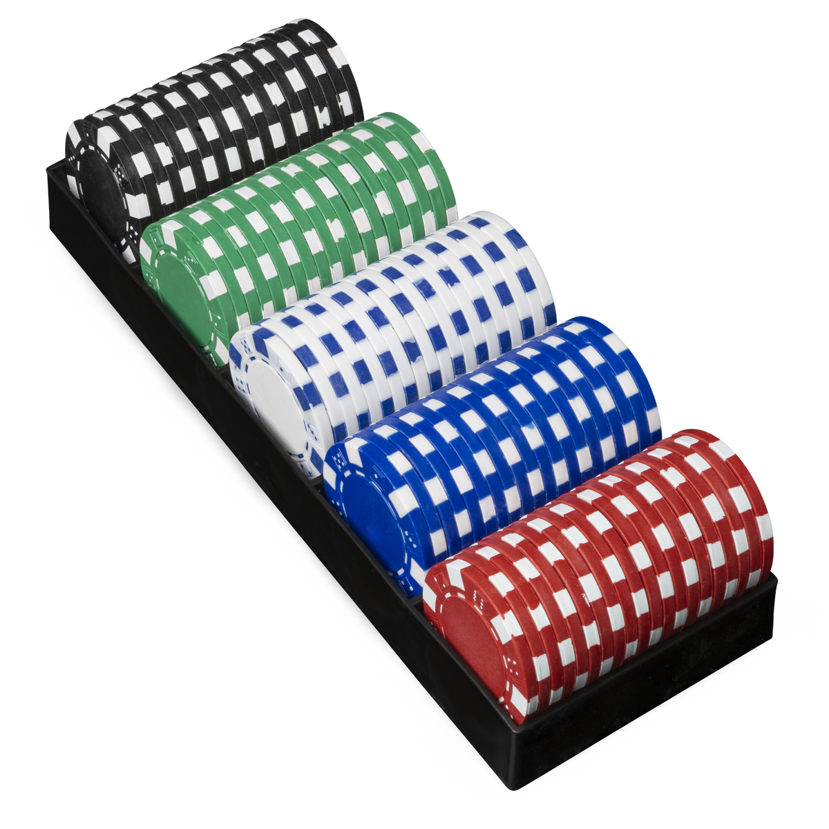 100pc Classic Games 11.5gm Poker Chips w/ Rack 2-10 Player 3+