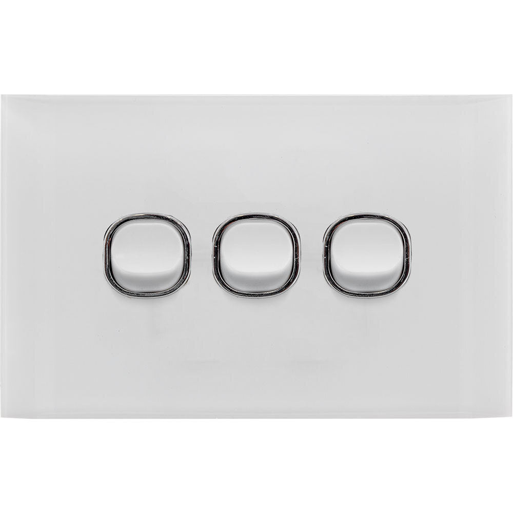 2PK Doss Acrylic Wall Plate 3 Gang Light Switch